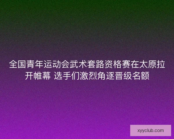 全国青年运动会武术套路资格赛在太原拉开帷幕 选手们激烈角逐晋级名额 全国青年运动会武术套路资格赛在太原拉开帷幕 选手们激烈角逐晋级名额