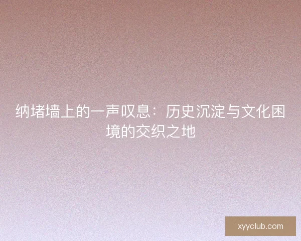 纳堵墙上的一声叹息：历史沉淀与文化困境的交织之地